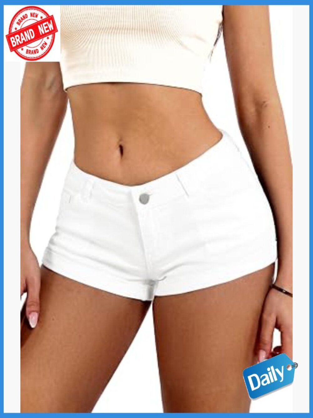 Low Rise Mini Jean Shorts Stretchy Denim Y2K Streetwear Sexy Summer